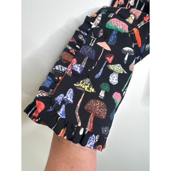 Essentiel Antwerp Mushroom Print Ruffle odell Blazer Black Multicolor 36 small - Picture 10 of 13